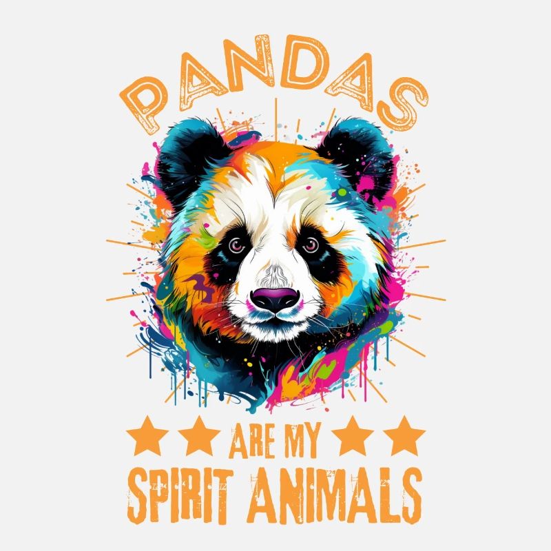Colorful panda paint blobs paint splashes