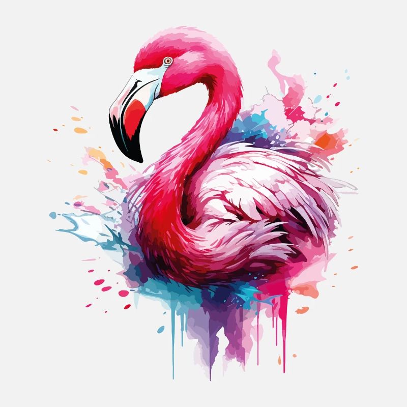 Flamingo Vogel Exotisch Sommer Splash Rosa Pink