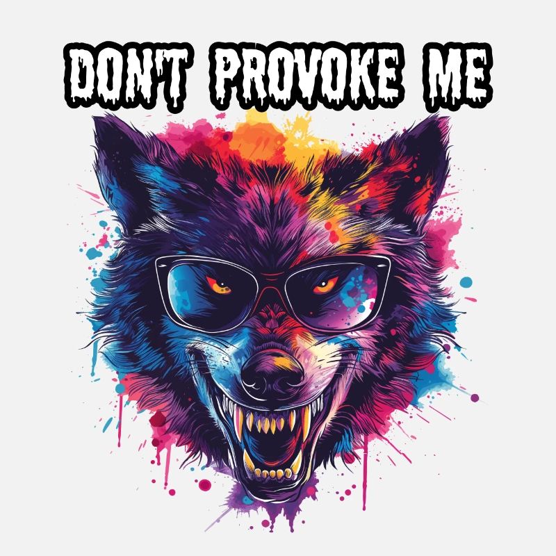 DON T PROVOKE ME. Wolf, Warnung, Botschaft, Cool,