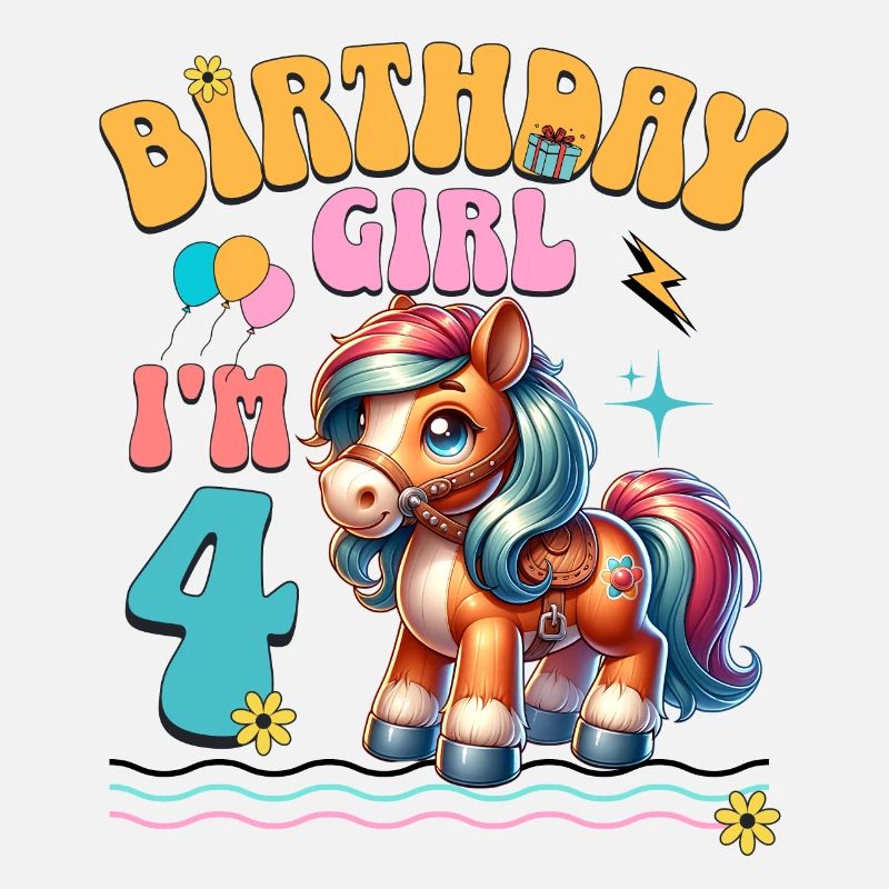 Pony 4. Geburtstag Mädchen Pferd Reiten