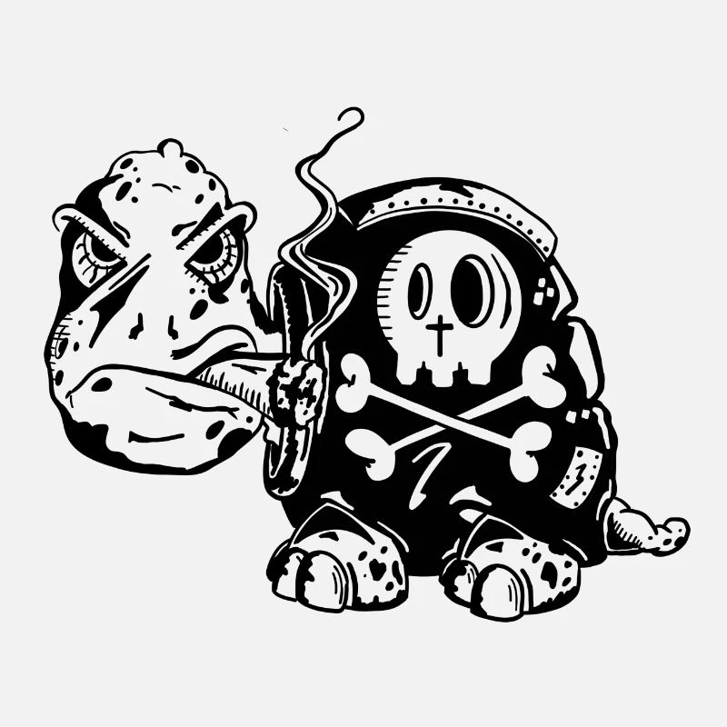 Skull Schildkröte - Raucher - Zigarette -Totenkopf