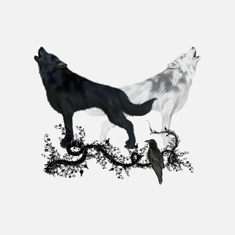 Loup noir et blanc