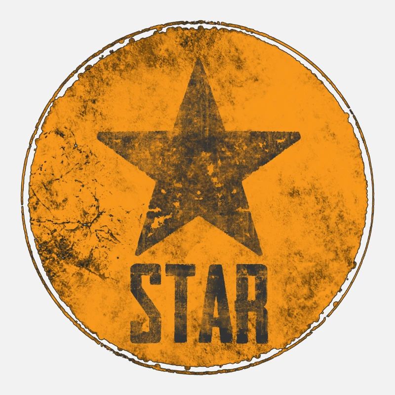 Rustikaler Stern mit „STAR“-Motiv