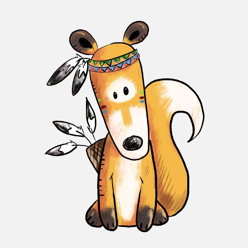 Indianer Fuchs Mit Federschmuck Fun Comic Waldtier