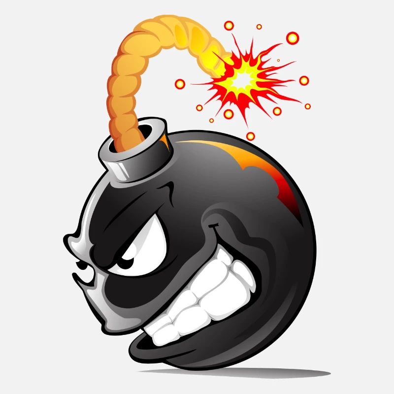 Bomb, bomb, bomb with face exploded bomb #