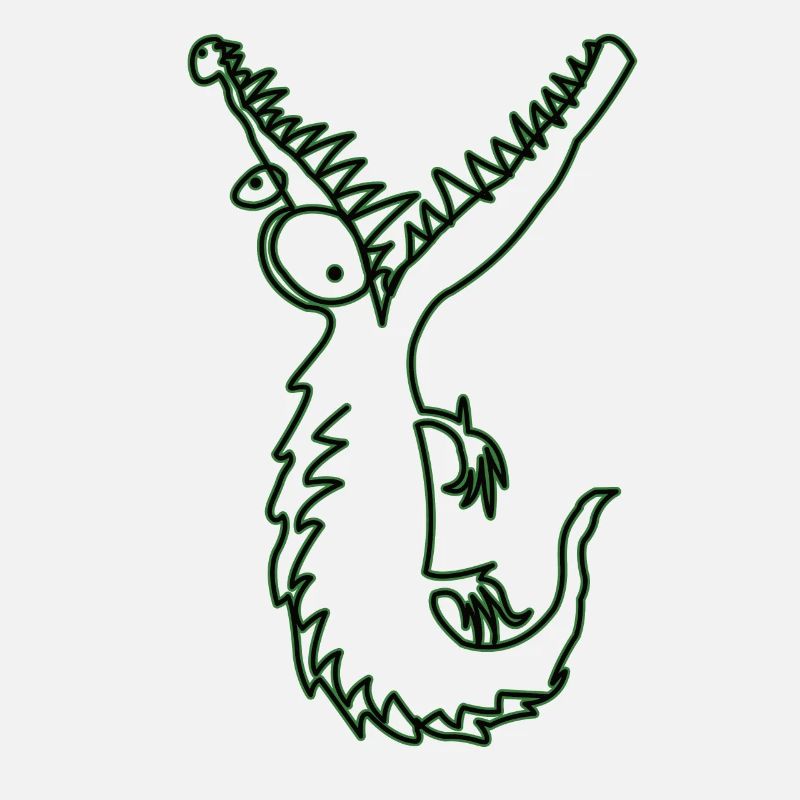 Crocodile vert Doodle