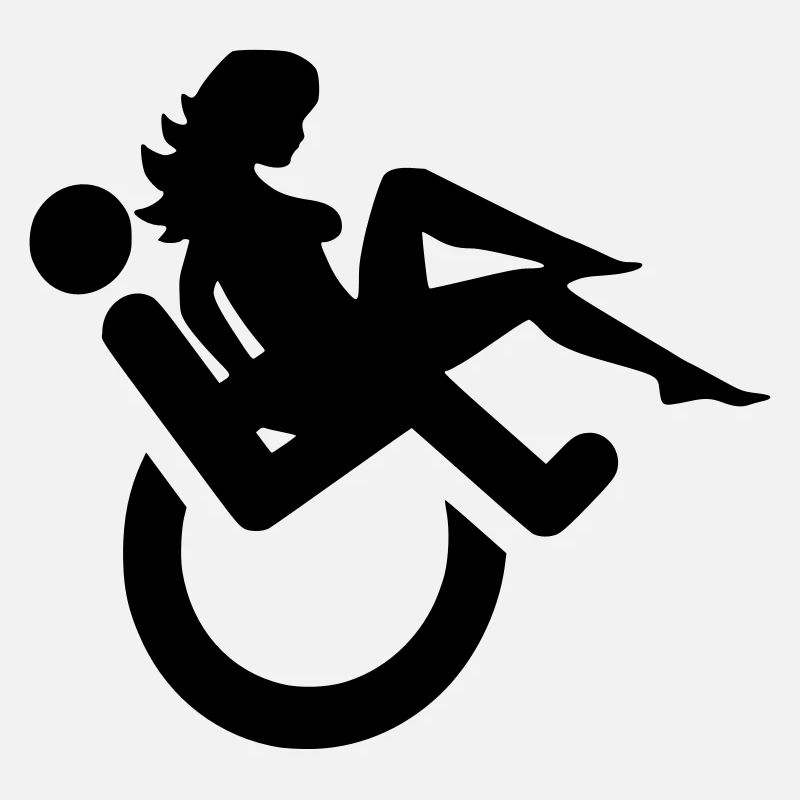 Rollstuhlfahrer mit Dame auf dem Schoß #