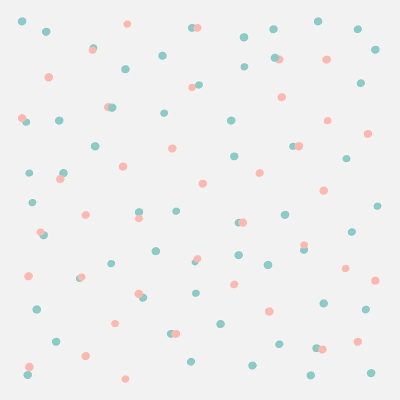 Confetti pattern in coral & blue