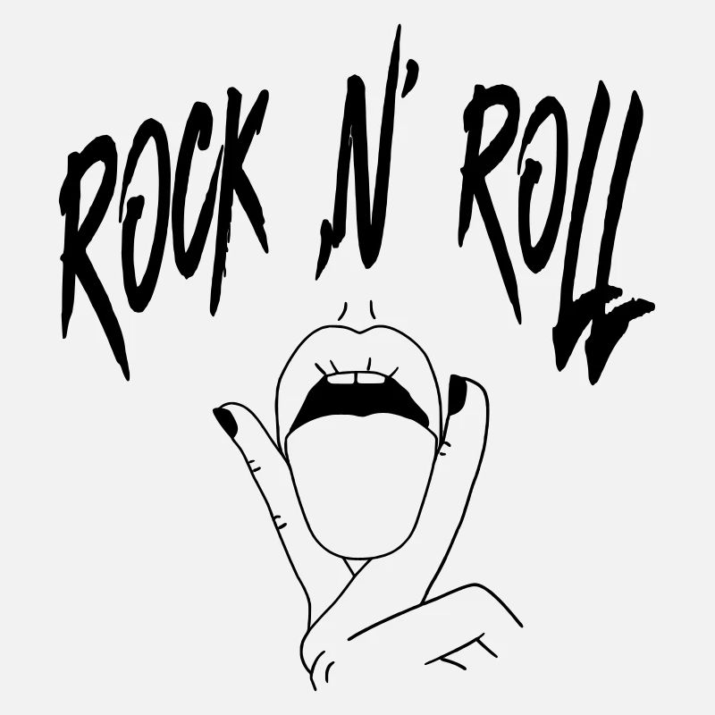Rock N Roll Hand Gesture Typography Design