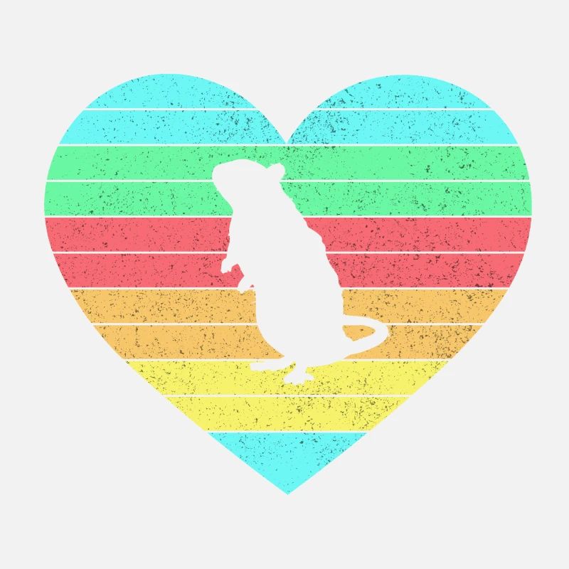 Maus Herz Design mit Regenbogen / Geschenk