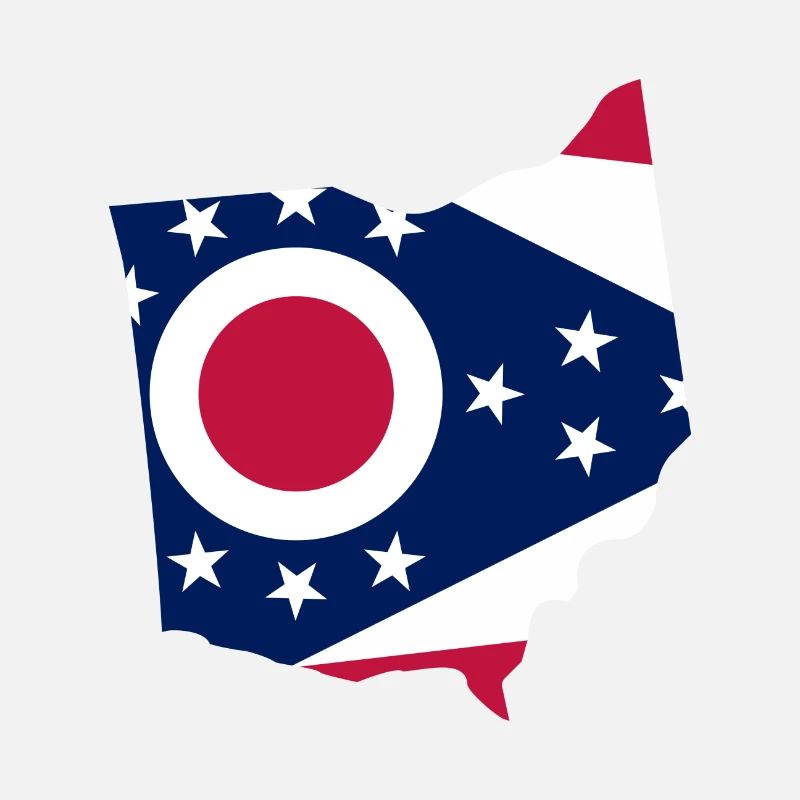 Ohio USA State Ohio Flag Map