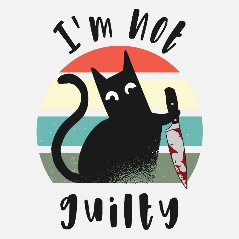 Je suis innocent, chat avec couteau