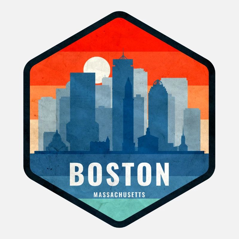 Boston Skyline Retro-Abzeichen