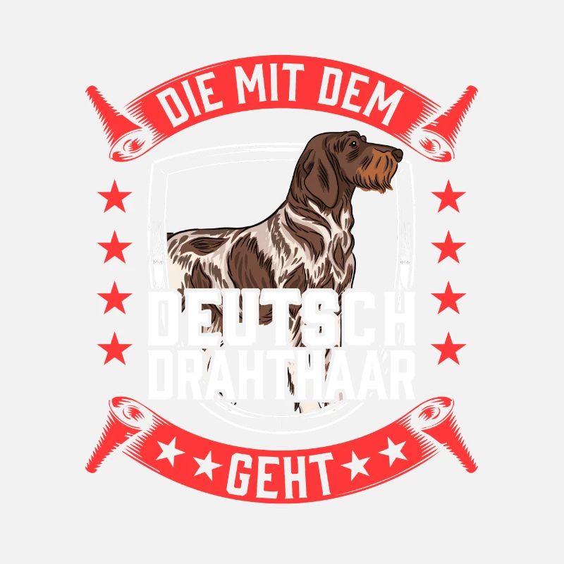 Die mit dem Deutsch Drahthaar geht Jagdhund