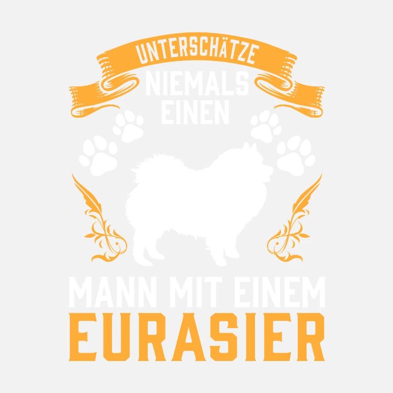 Mann mit Eurasier unterschätzen Eurasian Dog