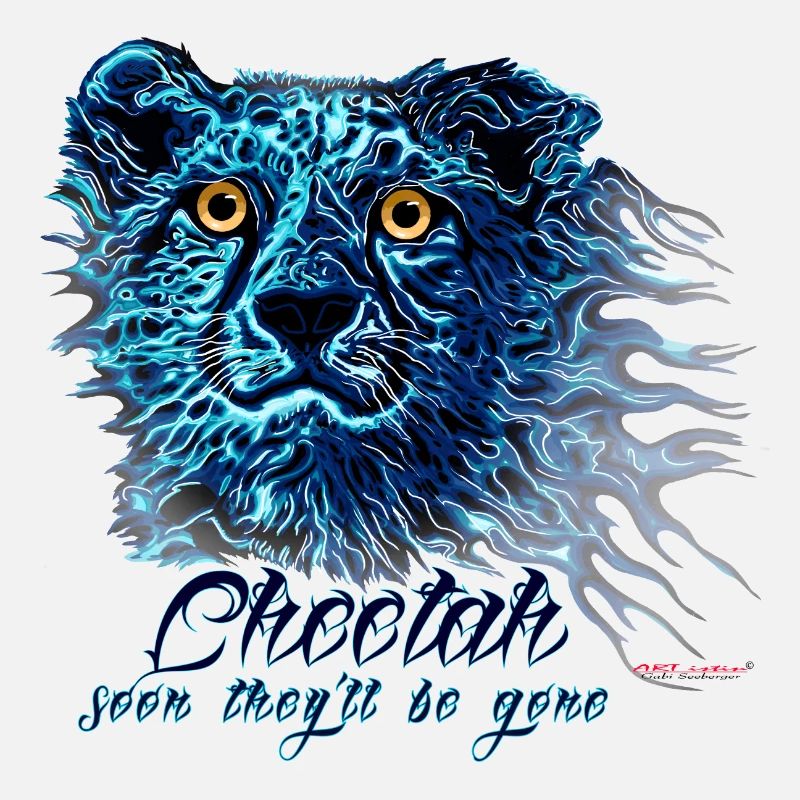 Flammes de lumière bleue néon guépard