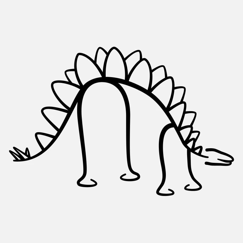 Dinosaure Stegosaurus Dino Line Graphique