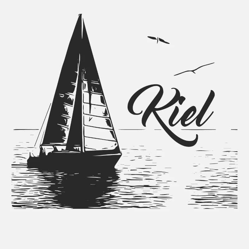 Kiel Segelboot und 2 Möwen
