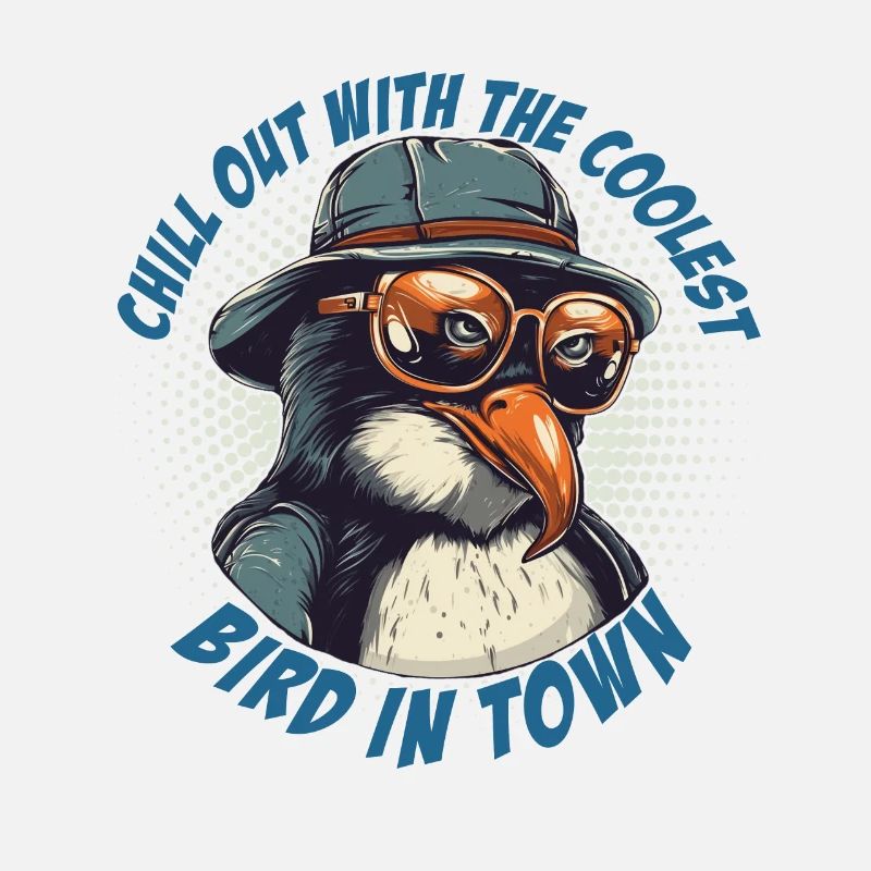 Chilliger Pinguin mit Sonnenbrille und Hut