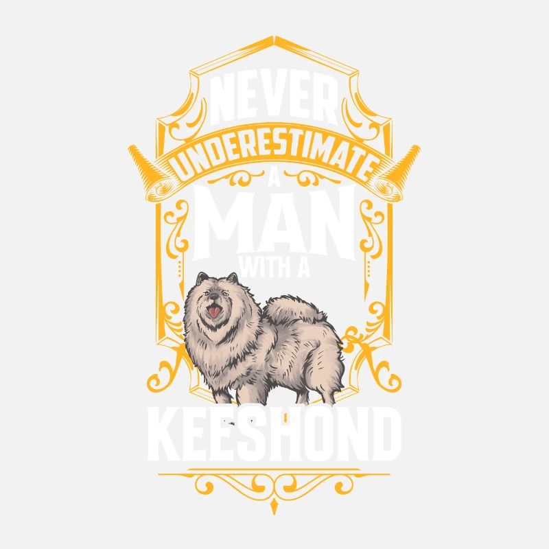 Mann mit Wolfsspitz Deutscher Spitz
