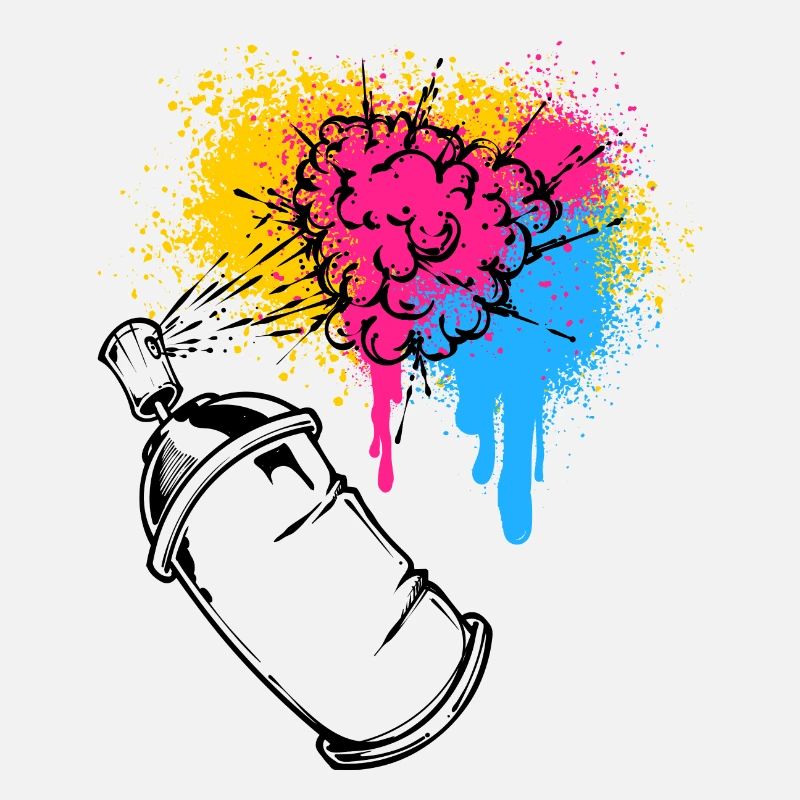 Graffiti Sprayer Spray Can Drawing Illustration
