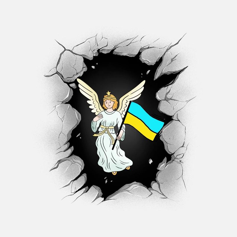 Ange Ange Gardien Drapeau Ukraine Drapeaux