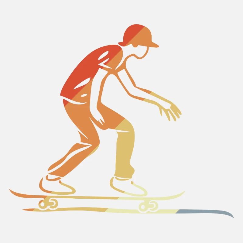 Skateboarder Graphique Rétro