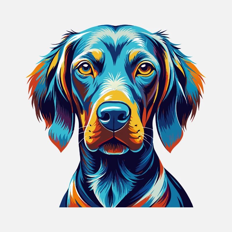 Weimaraner Hunderasse Bunte Karikatur Kawaii