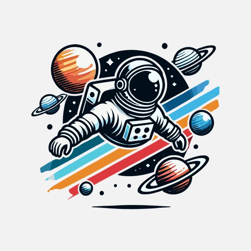 Retro Astronaut Space Adventure Planet