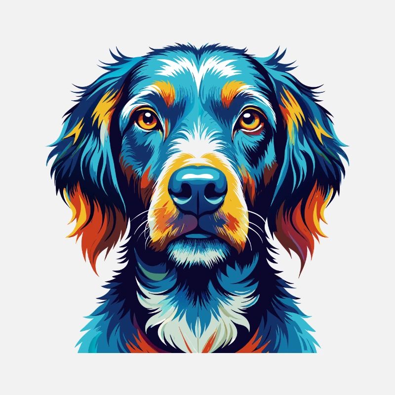 Pudelpointer Dog Breed Colorful Cartoon Kawaii