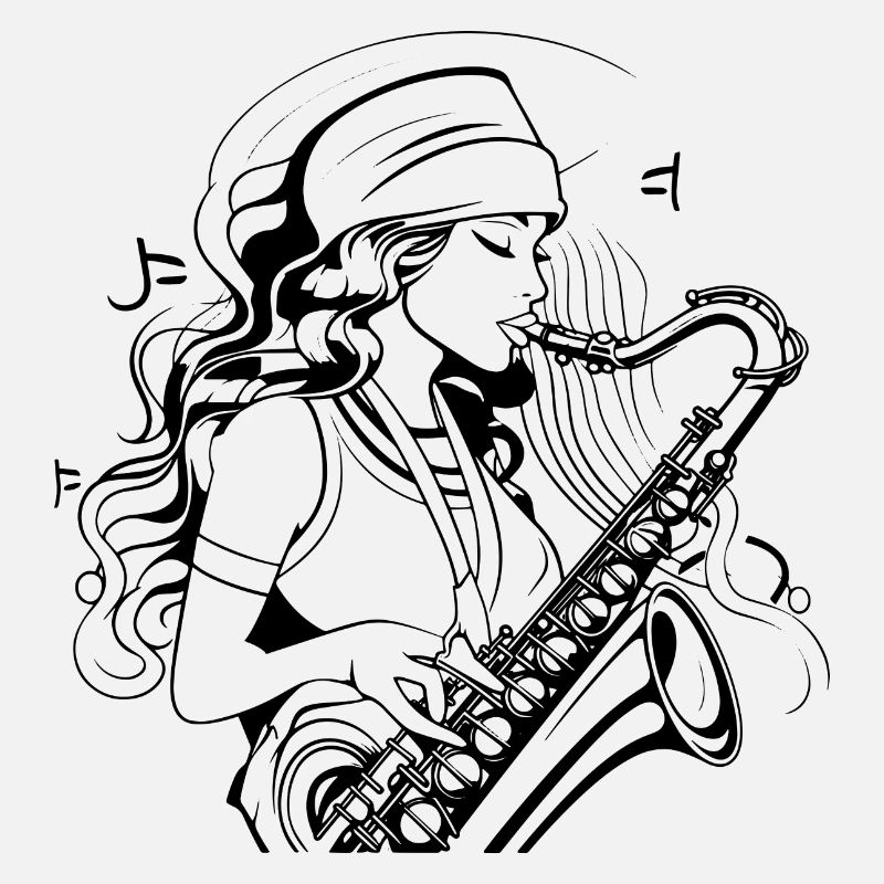 Dessin de saxophoniste