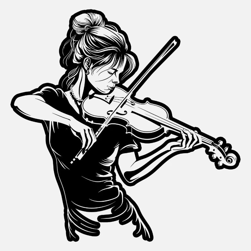 Dessin de fille de violon