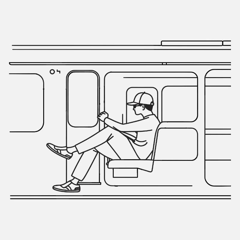 Train Lovers Line Art
