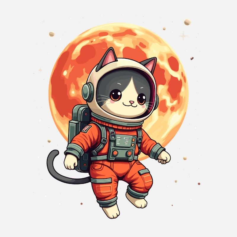 Cat, Space, Astronaut, Space, Kawaii