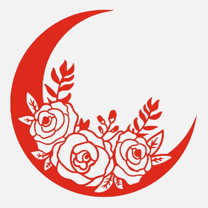 Roter blühender Mond