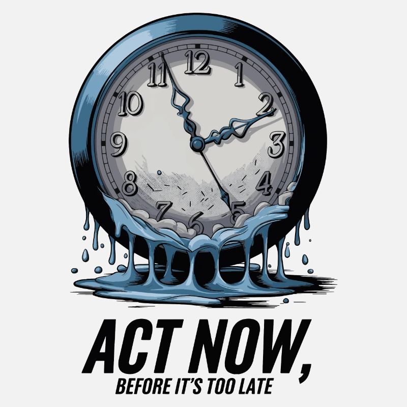 Melting Clock Act Now Conscience climatique Art