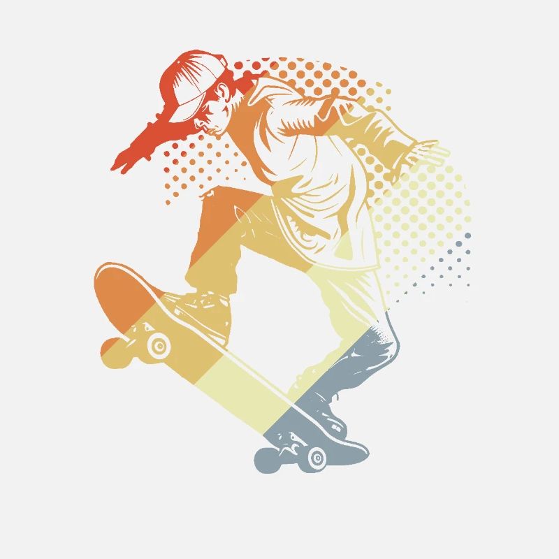 Skateboarder Retro