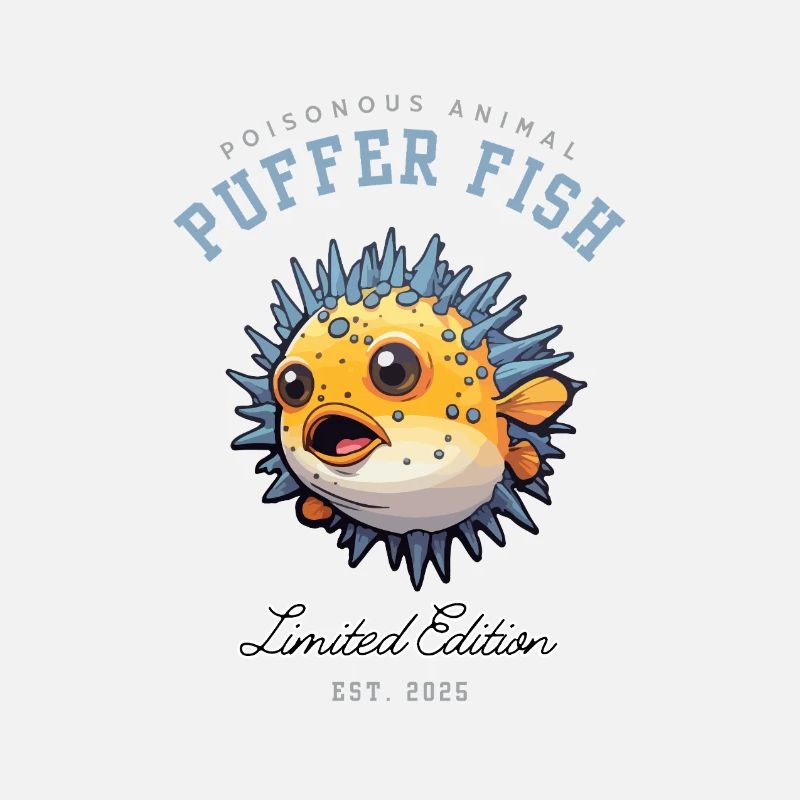 puffer fish with spines on its body inflating