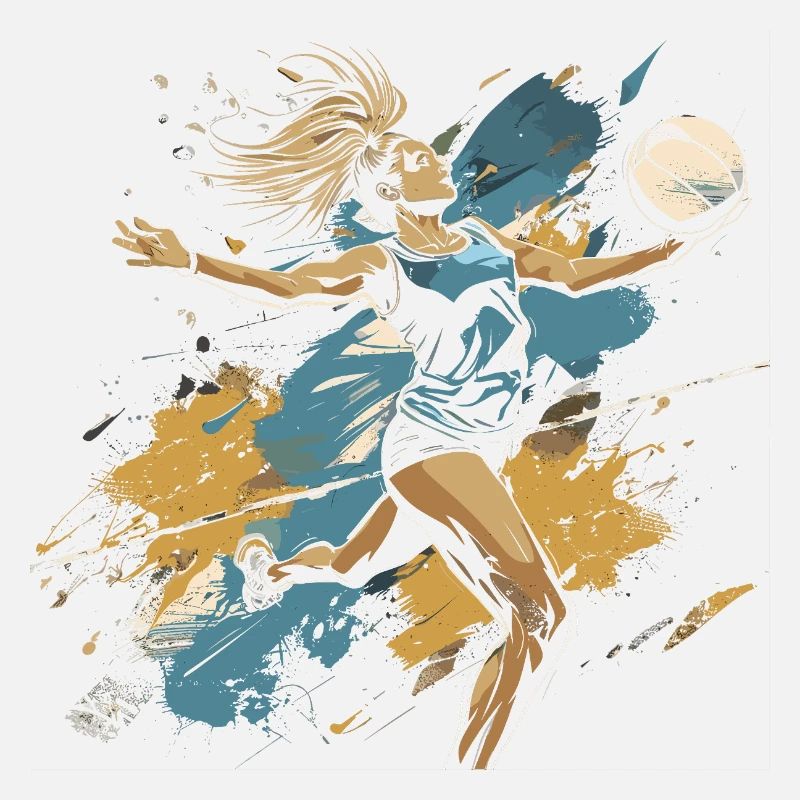 Volleyball player graffiti