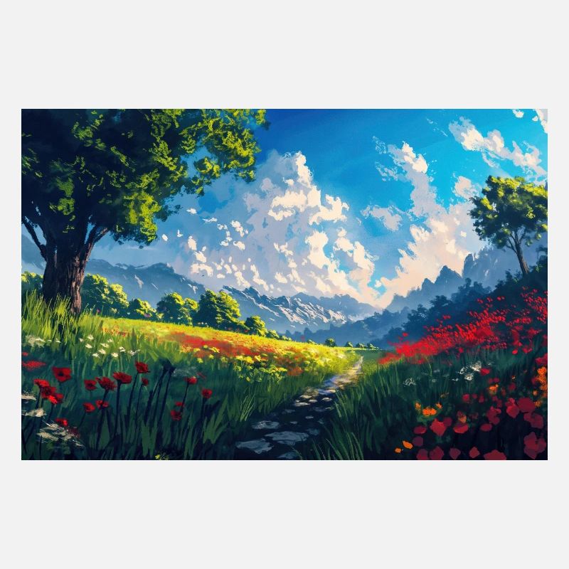 Poster Illustration Paysage de Nature