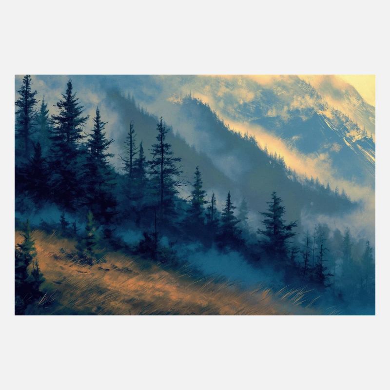 Mountain Landscape Illustration Poster