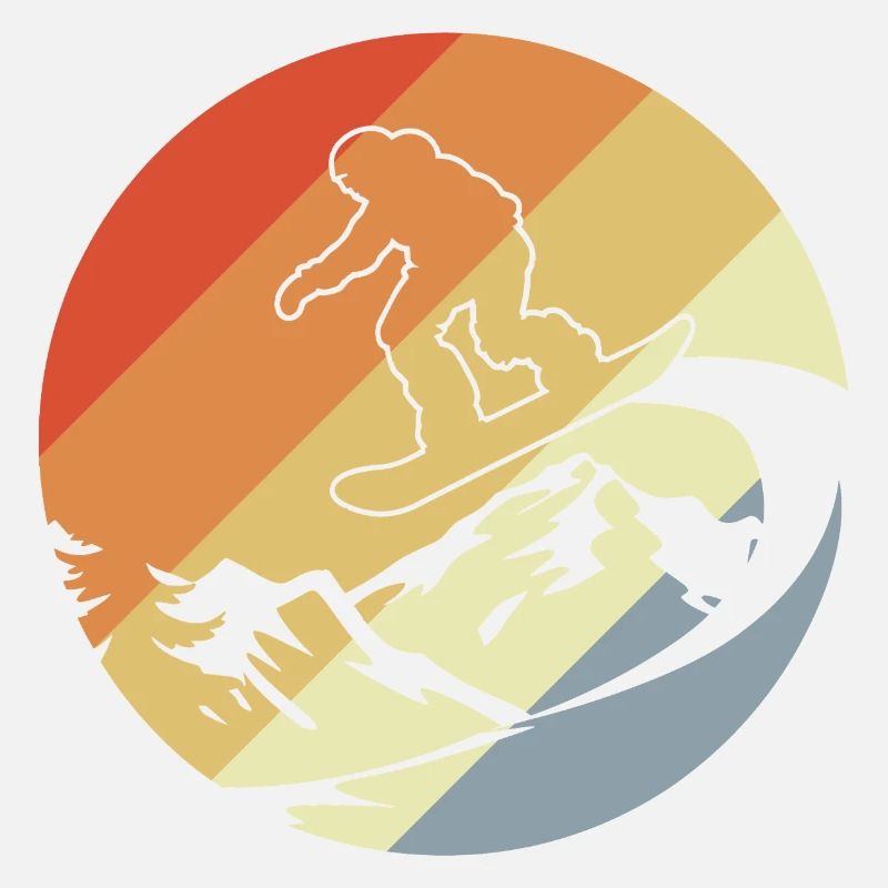 Snowboarder Retro Stil