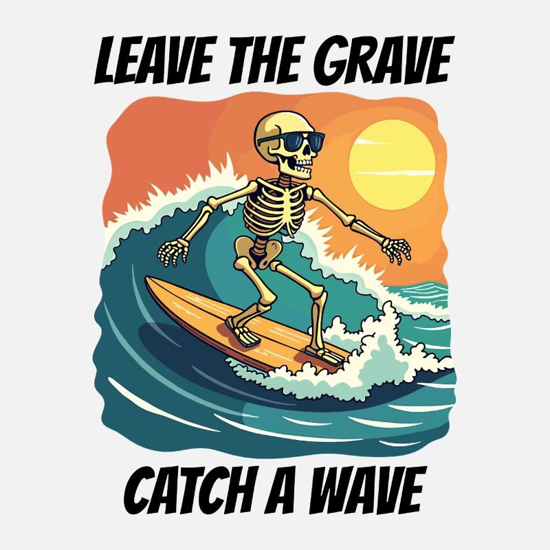 Surf Surf Skeleton Fun Cool Plage Vacances