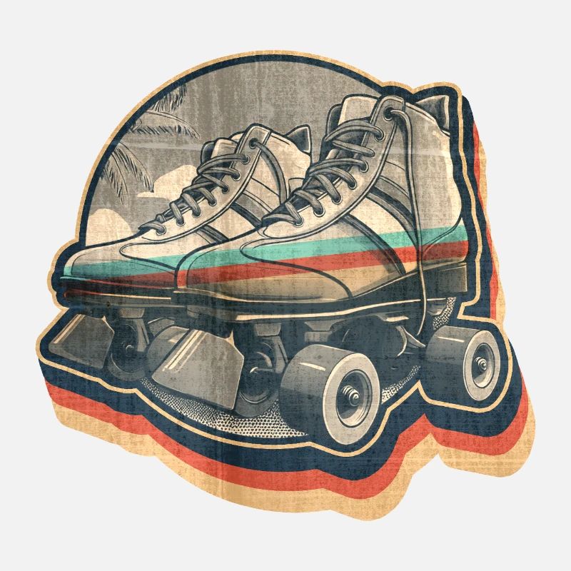 Roller vintage été rétro disco design graphique