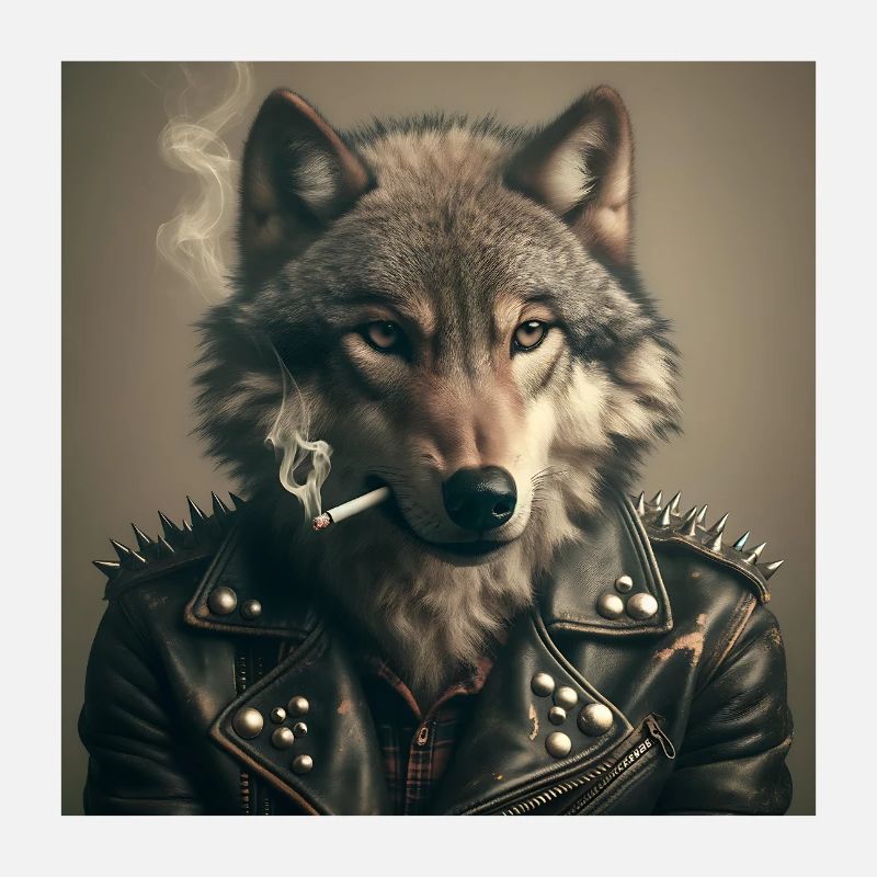 Loup à bascule avec veste en cuir