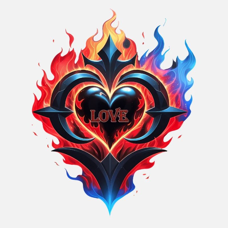 Ein flammendes Herz, das Feuer der Liebe.
