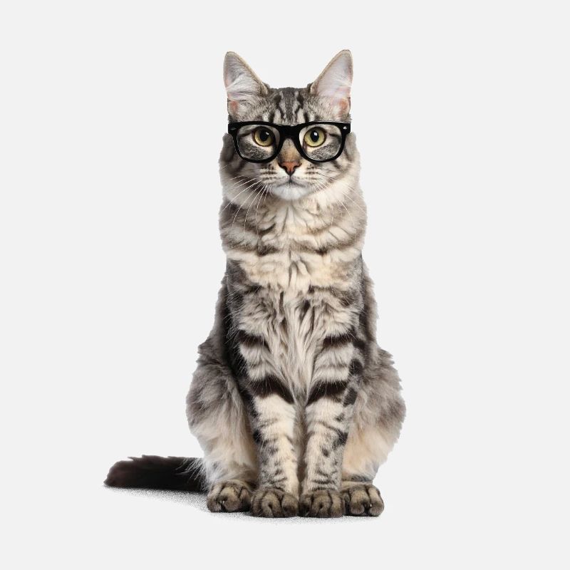 Getigerte Katze mit Brille – Wild at Heart