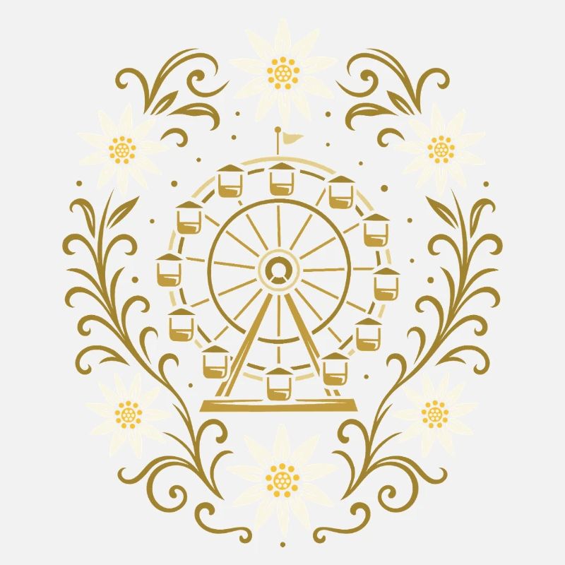 Ferris wheel & edelweiss - nostalgic festive design