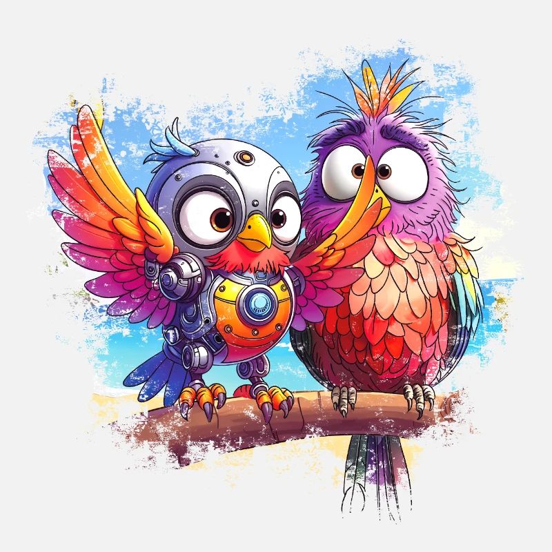 Strandroboter Vögel, Licht, Freude, Farben