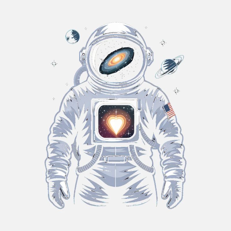 Space Heart Astronaut Design